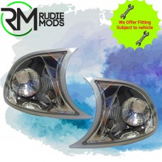 Front Indicator in Crystal Chrome Pair for BMW 3 E46 2Dr 98-01 BM61L94C
